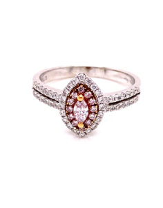 18kt White And Rose Gold Pink Diamond Ring