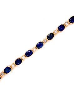 14kt Yellow Gold Sapphire Diamond Bracelet