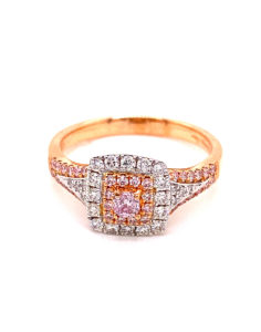 18kt White and Rose Gold Pink Diamond Ring