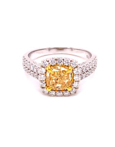 18kt White and Yellow Gold Yellow Diamond Ring