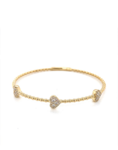 yellow gold flexible diamond bangle