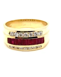 14kt Yellow Gold Men’s Ruby And Diamond Ring
