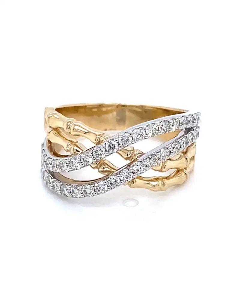 yellow and white gold diamond ring