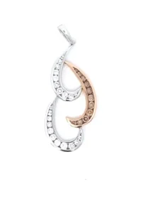 14KT White and Rose Gold Brown and White Diamond Pendant