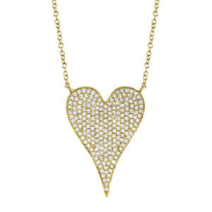 14KT Yellow Gold Diamond Heart Pendant