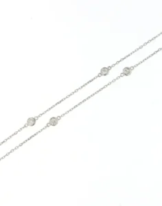 14KT White Gold Diamond by the Yard Necklace
