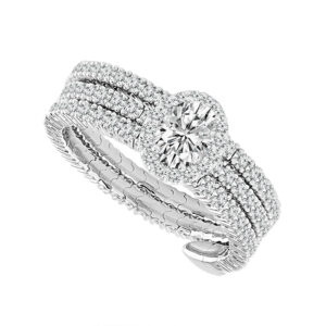 14KT White Gold Flexible Diamond Engagement Ring