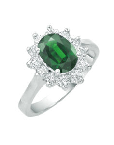14KT White Gold Emerald Ring