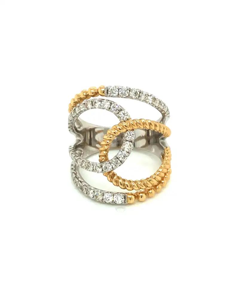 14k White & Yellow Gold Diamond Ring