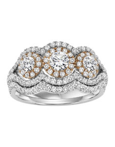 White and Rose Gold Diamond Engagement Ring – Diamond Band
