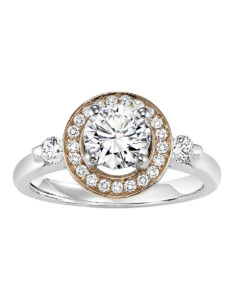 White and Rose Gold Diamond Engagement Ring