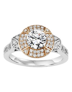 White and Rose Gold Diamond Engagement Ring – Engagement Ring