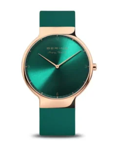 Bering Ladies’ Max René Watch – Polished Rose Gold/Green