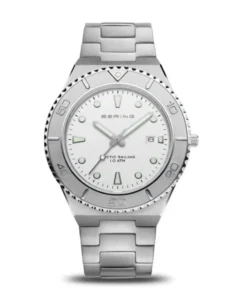 Bering Classic Men’s Watch – Polished/Brushed Silver/White