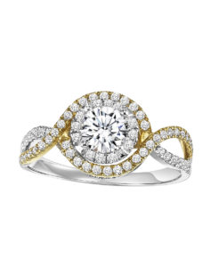 White and Yellow Gold Diamond Engagement Ring