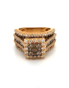 14KT Rose Gold Chocolate & White Diamond Ring