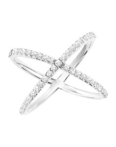 14KT White Gold Diamond “X” Ring