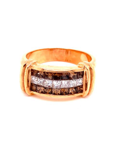 14kt Rose Gold Brown Diamond Ring