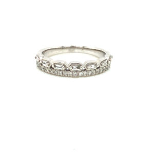 14KT White Gold Diamond Stackable Ring