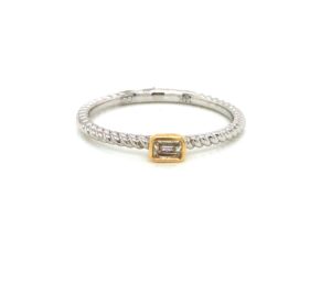 14KT Gold Stackable Baguette Diamond Ring