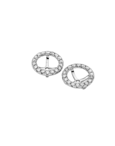 14KT White Gold Diamond Earrings Jackets – 0.40 cts