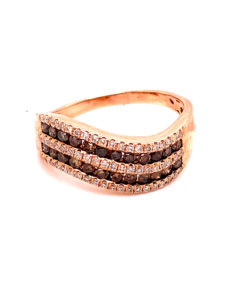 14kt Rose Gold Brown Diamond Ring
