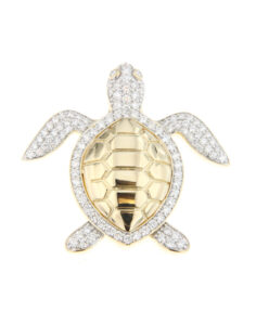 14kt Yellow and White Gold Turtle Design Diamond Pendant