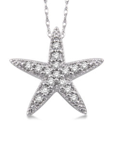 14kt White Gold Diamond Star Pendant