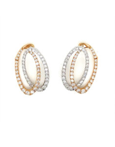 14kt White and Rose Gold Diamond Earrings