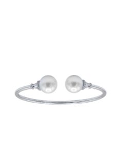 18kt White Gold Pearl and Diamond Bangle