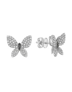 14kt White Gold Butterfly Diamond Earrings