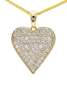 14kt Yellow Gold Heart Shape Diamond Pendant