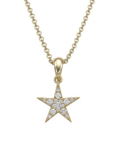 14kt Yellow Gold Star Diamond Pendant