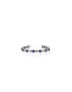 14KT White Gold Emerald Bracelet – Sapphire