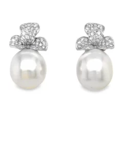 18KT White Gold South Sea Pearl Earrings