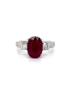 18kt White Gold Ruby And Diamond Ring