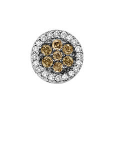 14KT White Gold Diamond Earrings – Rose Gold Brown and White Diamond