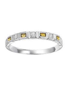 14KT White Gold Gemstone Diamond Ring – Citrine