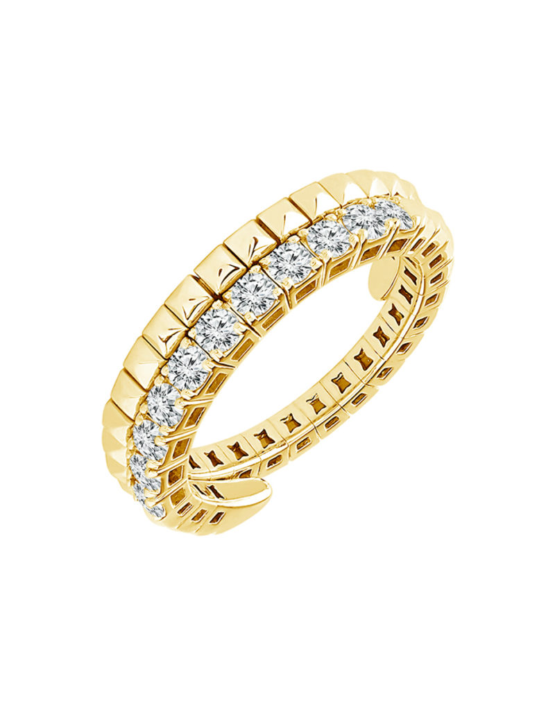 4.25 ct Oval Diamond Eternity Wedding Ring Flexible Anniversary Band 18K  White Gold Adjustable Size 6-9