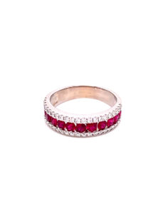 18kt White Gold Ruby Diamond Ring