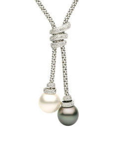18kt White Gold Pearl Diamond Necklace