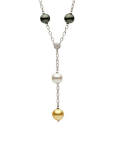 18kt White Gold Pearl Diamond Necklace