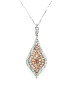 14KT Rose & White Gold Pink & White Diamond Necklace