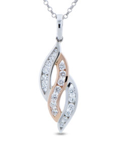 14KT White and Rose Gold Diamond Pendant
