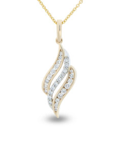 14KT White and Yellow Gold Diamond Pendant