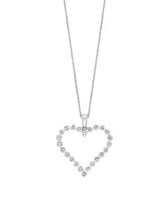 14KT White Gold Diamond Heart Shape Pendant