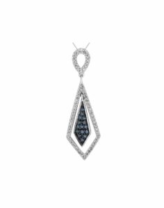 Silver Blue and White Diamond Pendant