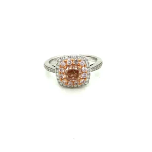 18KT Rose & White Gold Fancy Pink-Brown Diamond Ring (GIA Certified)