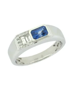 White Gold Gemstone & Diamond Ring