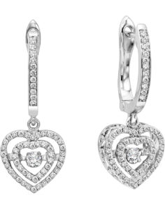 Rhythm of Love 14KT White Gold Diamond Earrings
